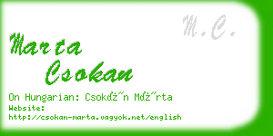 marta csokan business card